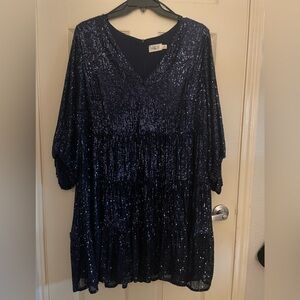 Eliza J Sequin Embellished Dress